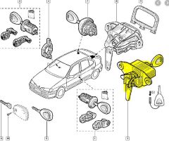 Заключване на клапата Задна част Нов оригинал Renault Megane 1 7701470388