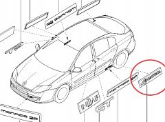 Емблема Оригинал Renault Laguna III 990882613R