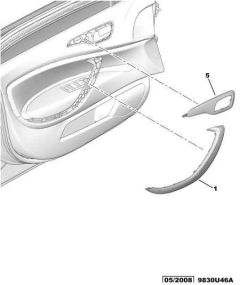 Облицовка на вратата Вдясно Преден край Оригинал Citroen C5 3 96785143CL