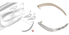 Облицовка на вратата Ляво Преден край Нов оригинал Citroen C5 III 96785135CL