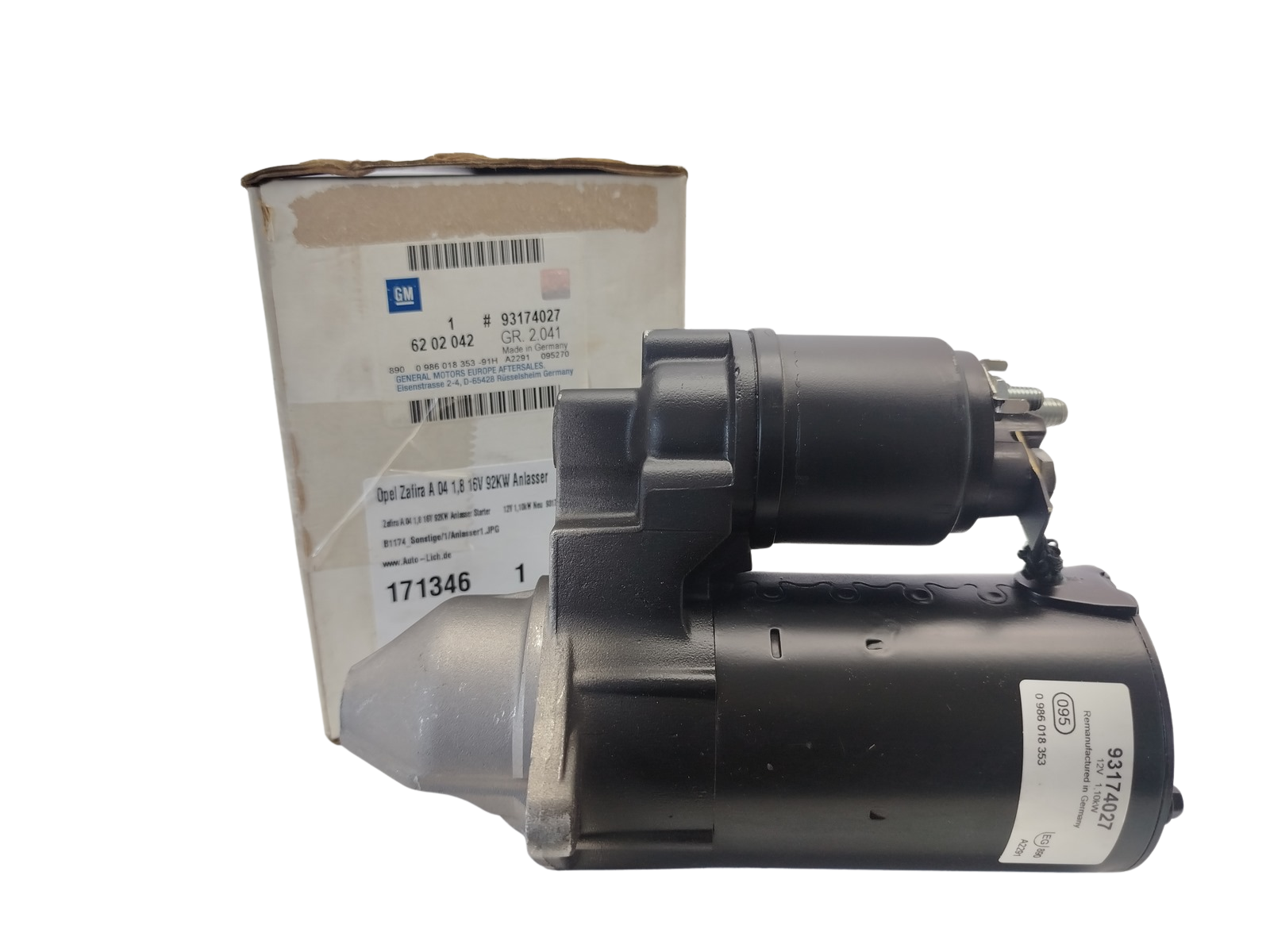 Стартер Нов оригинал Opel 93174027 0986017353 Bosch main product photo